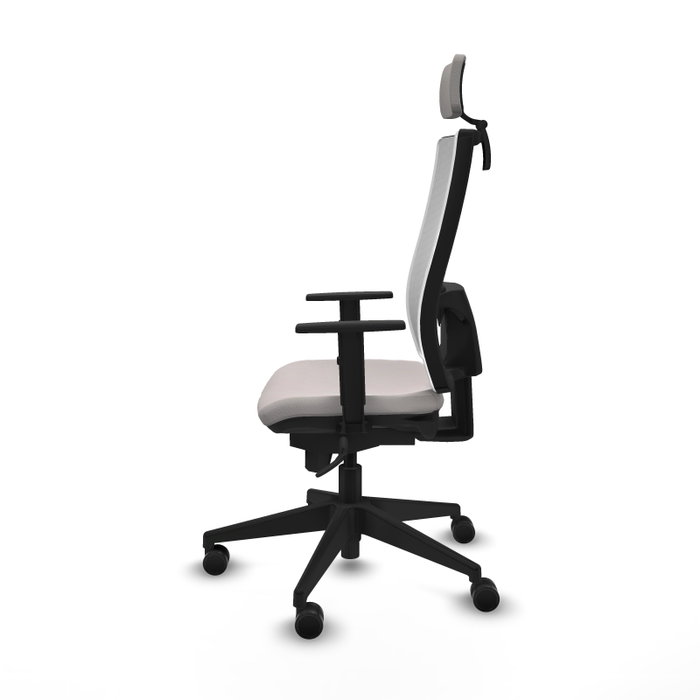 PIQUERAS Y CRESPO Silla de oficina Horna blanca con mecanismo Sincro y cabecero 2D PIQUERAS Y CRESPO Silla de oficina Horna blanca con mecanismo Sincro y cabecero 2D