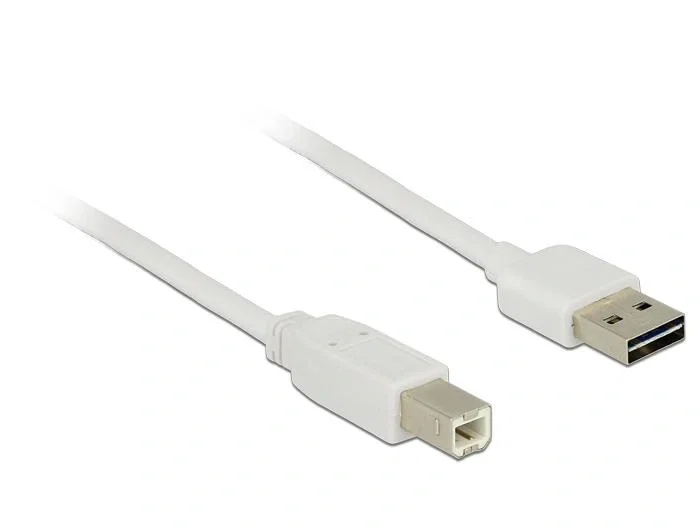 DeLOCK Cable USB 2.0 de Tipo A a Tipo B, 0,5 m, Blanco