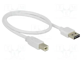 DeLOCK Cable USB 2.0 Tipo A a Tipo B 0,5 m Blanco