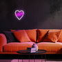 Neolia Lámpara Forever Neon LED Love Heart, Corazón Iluminación Decoración Rosa LED USB, Luz de Pared Decorativa Neón