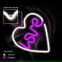 Neolia Lámpara Forever Neon LED Love Heart, Corazón Iluminación Decoración Rosa LED USB, Luz de Pared Decorativa Neón