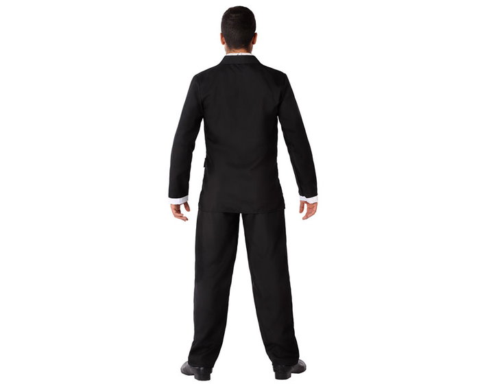 Disfraz Agente Secreto Hombre Adulto Negro Chaqueta Pantalón Camisa M-L