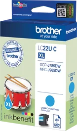 Brother LC22UC Cian Cartucho de Tinta Alto Rendimiento (XL)​