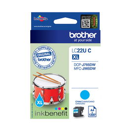 Brother LC22UC Cian Tinta Original Alto Rendimiento XL para Impresora 1200 Páginas