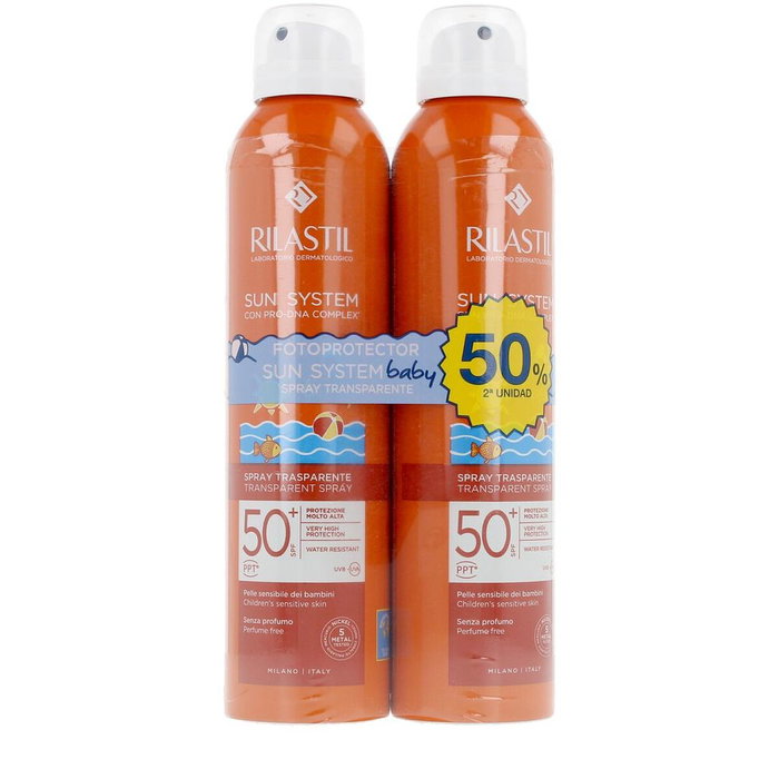 Rilastil SUN SYSTEM SPF50+ BABY spray transparente pack 2 x 200 ml