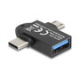 DeLOCK Adaptador USB 2 en 1 10 Gbps USB-A hembra a USB Type-C y USB Micro-B macho
