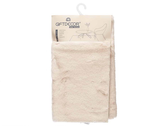 Giftdecor Alfombra Rabbit 50 cm x 80 cm Beige Claro Poliester (Set de 6)