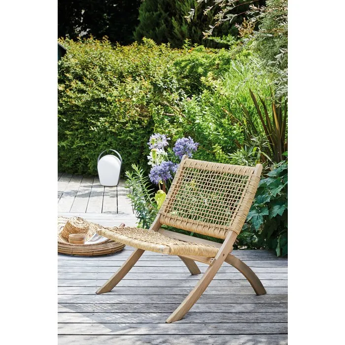Proloisirs Sillón de jardín plegable Sila Natural - Acacia con certificación FSC