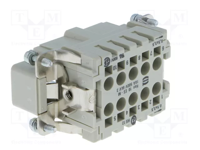 HARTING Han® ES Conector de plantilla de contacto macho 10+PE HARTING Han® ES Conector de plantilla de contacto macho 10+PE