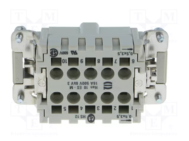 HARTING Han® ES Conector de plantilla de contacto macho 10+PE HARTING Han® ES Conector de plantilla de contacto macho 10+PE