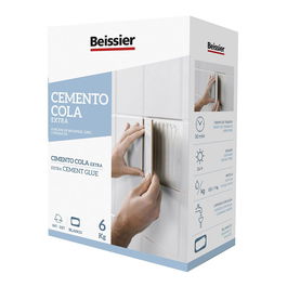 Beissier Cemento Cola Extra C2 Blanco 6 kg para Paredes y Suelos