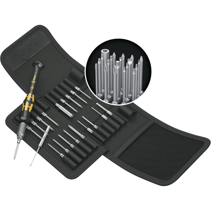 Wera Kraftform Kompakt Micro 21 ESD 1 con estuche plegable Wera Kraftform Kompakt Micro 21 ESD 1 con estuche plegable