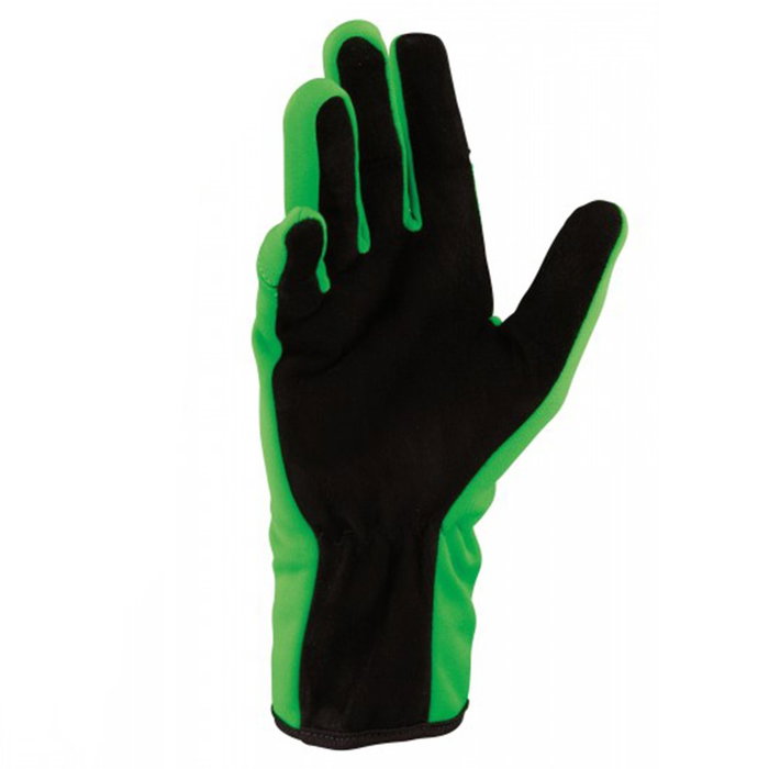 Omp OMPKB0-2750-A01-231-S Guantes Karting KS-4 Verdes Fluo y Negros Talla S con Piel de Ante y Agarre Mejorado