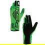 Omp OMPKB0-2750-A01-231-S Guantes Karting KS-4 Verdes Fluo y Negros Talla S con Piel de Ante y Agarre Mejorado