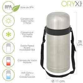 ORYX Termo para Sólidos y Líquidos de 1 Litro en Acero Inoxidable
