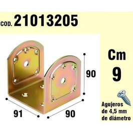 WOLFPACK LINEA PROFESIONAL Soporte para madera tipo U bicromatado 90 mm.