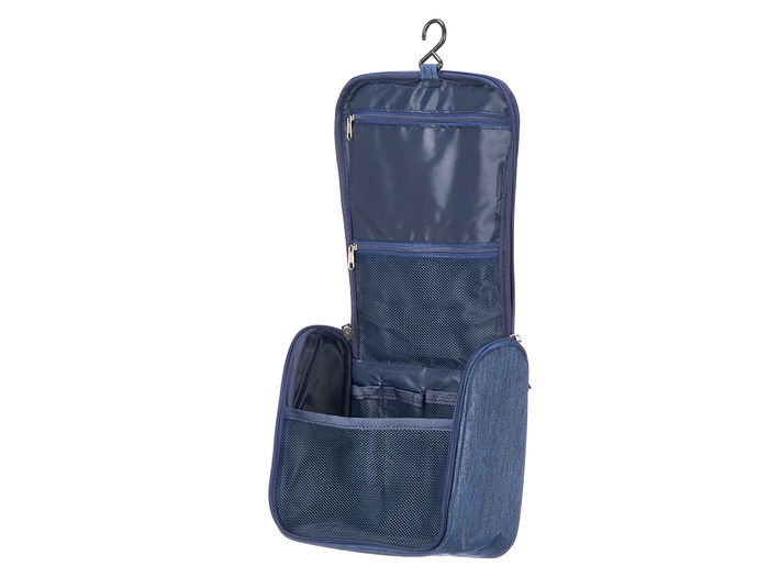 Berilo Neceser de Viaje de Tela Poliester Negro Gris Azul Surtidos 10.5x20x22 cm (Set de 12)