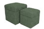 DKD Home Decor Set de 2 Reposapiés Verde Menta con Tapa
