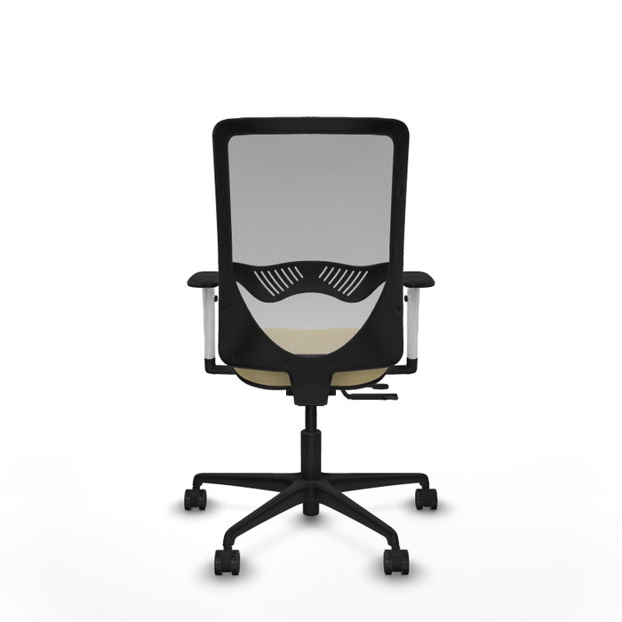 PIQUERAS Y CRESPO Silla de oficina Zulema con mecanismo Sincro/Traslack, Similpiel Crema y Malla Gris