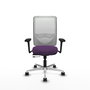 PIQUERAS Y CRESPO Silla de oficina Zulema con mecanismo Sincro/Traslack, Morado y Blanco
