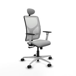 PIQUERAS Y CRESPO Silla de oficina Motilla con mecanismo Sincro, Gris claro y Blanco