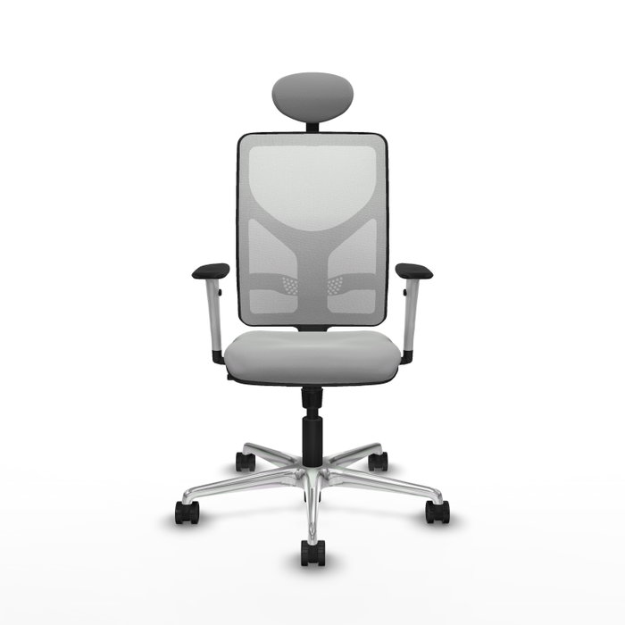 PIQUERAS Y CRESPO Silla de oficina Motilla con mecanismo Sincro, Gris claro y Blanco