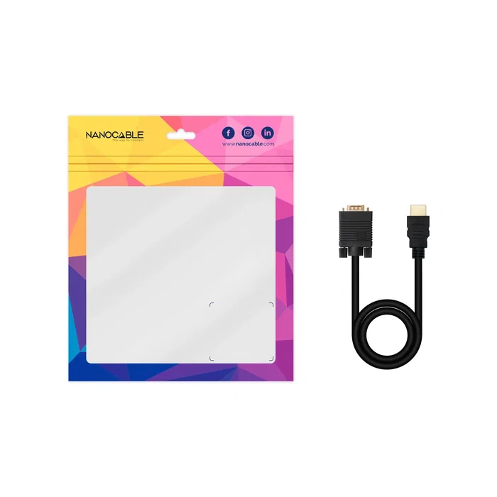 Nanocable Cable Conversor HDMI a VGA, 1.8m, Negro