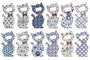 DKD Home Decor Imán Gato Azul Blanco Resina Metal 1 x 10 x 5.5 cm (72 Unidades)