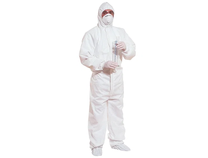 Deltaplus Traje de seguridad de polipropileno con capucha color blanco talla L