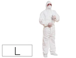 Deltaplus Traje de seguridad de polipropileno con capucha color blanco talla L