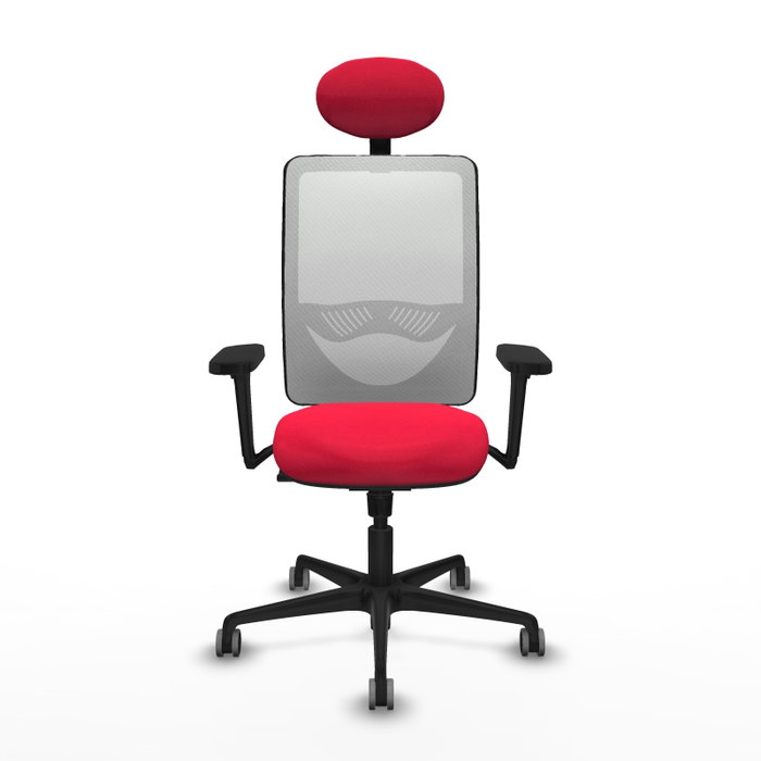 PIQUERAS Y CRESPO Silla de oficina Zulema con mecanismo Sincro, Rojo y Blanco