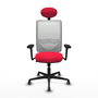 PIQUERAS Y CRESPO Silla de oficina Zulema con mecanismo Sincro, Rojo y Blanco