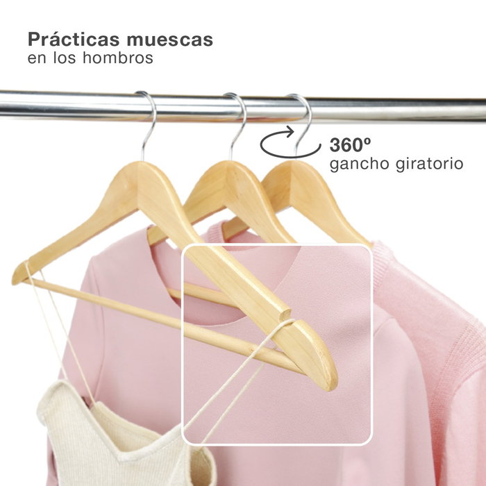 Dovelis Set de 6 perchas madera Dovelis Set de 6 perchas madera