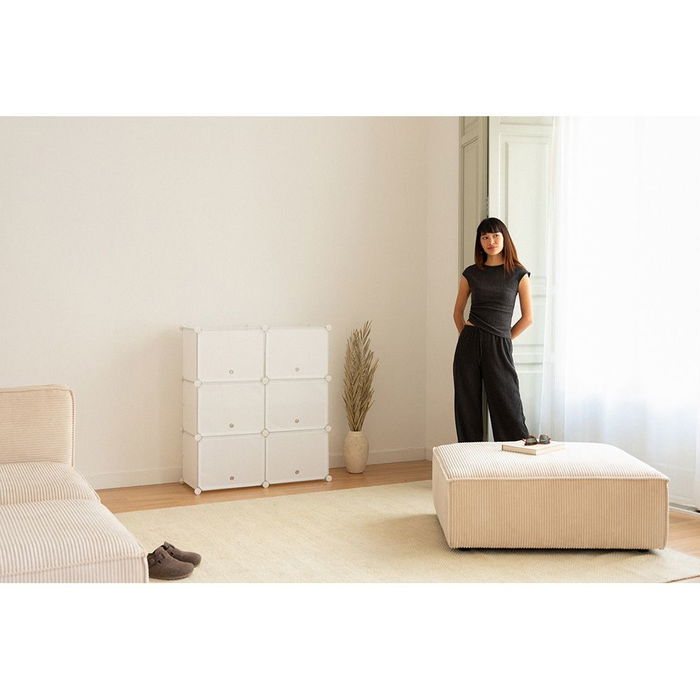 Newlux Zapatero modular Cube c6 blanco para hasta 24 pares, 83 x 32 x 95 cm, puertas ventiladas Newlux Zapatero modular Cube c6 blanco para hasta 24 pares, 83 x 32 x 95 cm, puertas ventiladas