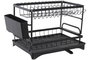 DKD Home Decor Escurreplatos de Metal y PP con Desagüe Negro