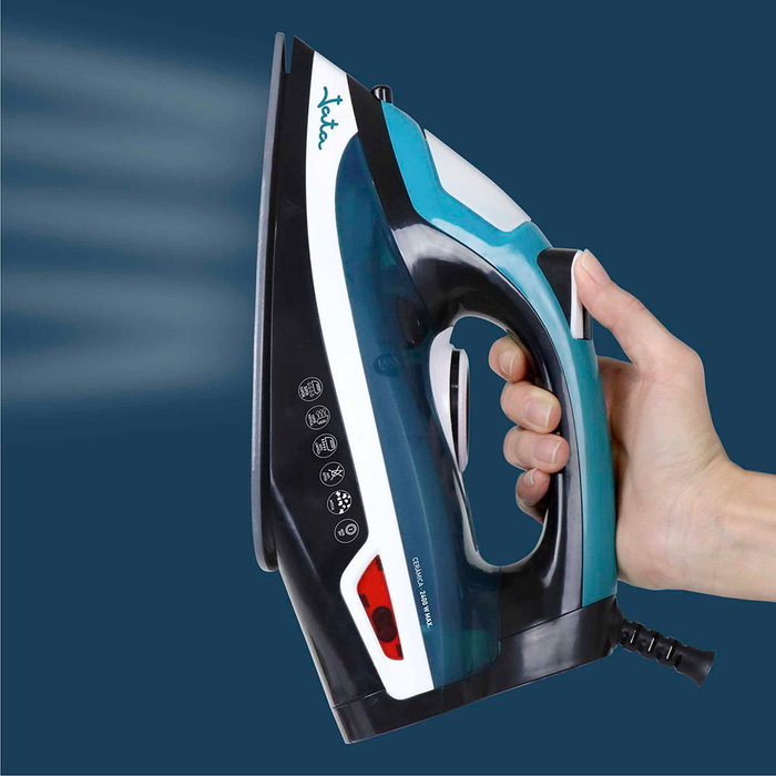 Jata Hogar Plancha de Vapor 2400 W con Suela Cerámica, Vapor Vertical, Golpe de Vapor 160 g, Azul y Blanca Jata Hogar Plancha de Vapor 2400 W con Suela Cerámica, Vapor Vertical, Golpe de Vapor 160 g, Azul y Blanca