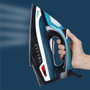 Jata Hogar Plancha de Vapor 2400 W con Suela Cerámica, Vapor Vertical, Golpe de Vapor 160 g, Azul y Blanca