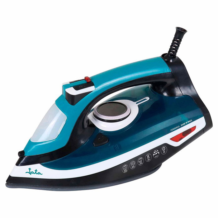 Jata Hogar Plancha de Vapor 2400 W con Suela Cerámica, Vapor Vertical, Golpe de Vapor 160 g, Azul y Blanca Jata Hogar Plancha de Vapor 2400 W con Suela Cerámica, Vapor Vertical, Golpe de Vapor 160 g, Azul y Blanca