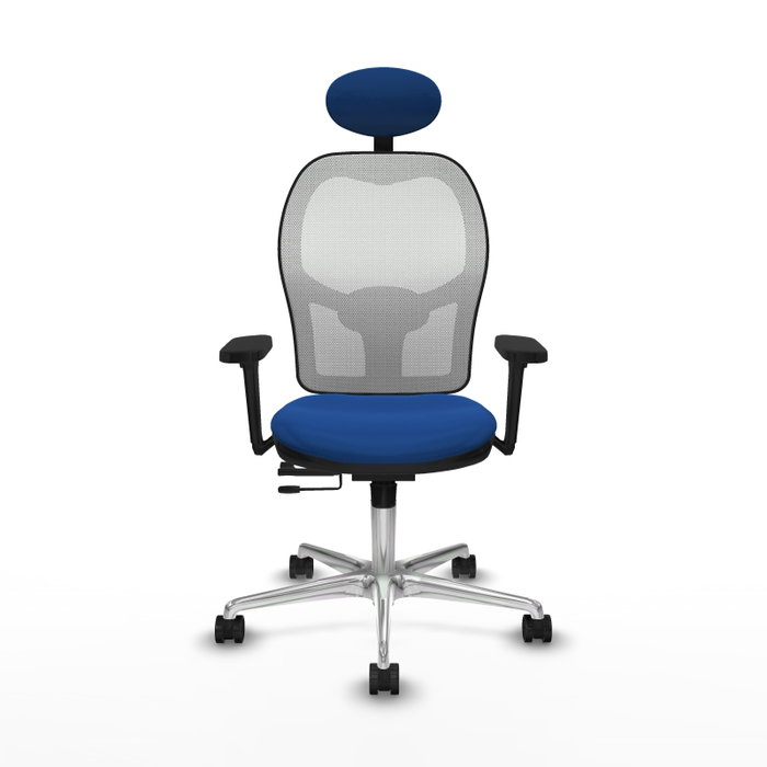 PIQUERAS Y CRESPO Silla de oficina Jorquera con mecanismo Sincro/Traslack Azul y Blanco PIQUERAS Y CRESPO Silla de oficina Jorquera con mecanismo Sincro/Traslack Azul y Blanco