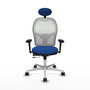 PIQUERAS Y CRESPO Silla de oficina Jorquera con mecanismo Sincro/Traslack Azul y Blanco