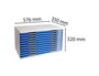 Exacompta Módulo Cajones Sobremesa Classic 10 Cajones Poliestireno DIN A3 Gris Claro/Azul 576x320x350 mm