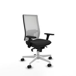 PIQUERAS Y CRESPO Silla de oficina Horna con mecanismo Sincro, Negro/Blanco