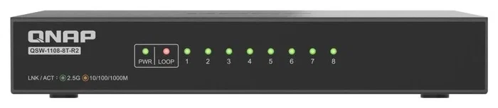 QNAP QSW-1108-8T-R2 Switch de escritorio no administrado 8 puertos 2.5G Ethernet Negro