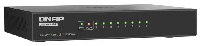 QNAP QSW-1108-8T-R2 Switch de escritorio no administrado 8 puertos 2.5G Ethernet Negro