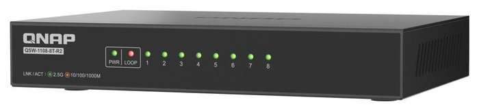 QNAP QSW-1108-8T-R2 Switch de escritorio no administrado 8 puertos 2.5G Ethernet Negro
