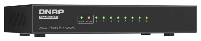 QNAP QSW-1108-8T-R2 Switch de escritorio no administrado 8 puertos 2.5G Ethernet Negro