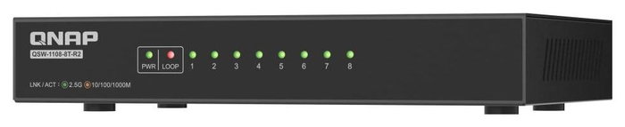 QNAP QSW-1108-8T-R2 Switch de escritorio no administrado 8 puertos 2.5G Ethernet Negro