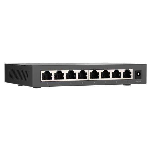 Qnap QSW-1108-8T-R2 Switch de red no gestionado, 8 puertos 2.5GbE RJ45 (10/100/1000/2500 Mbps), Plug and Play, diseño silencioso sin ventilador