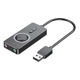 Vention Tarjeta de Sonido CDRBB USB Macho con 3x Jack 3,5 mm Hembra