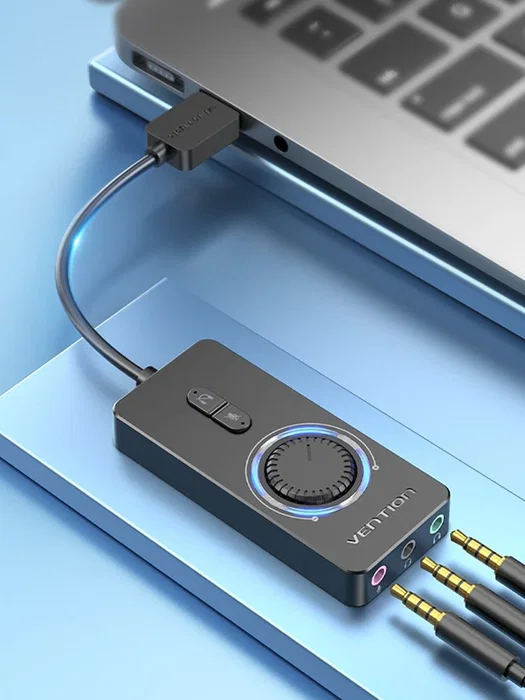 Vention Tarjeta de Sonido CDRBB USB Macho con 3x Jack 3,5 mm Hembra